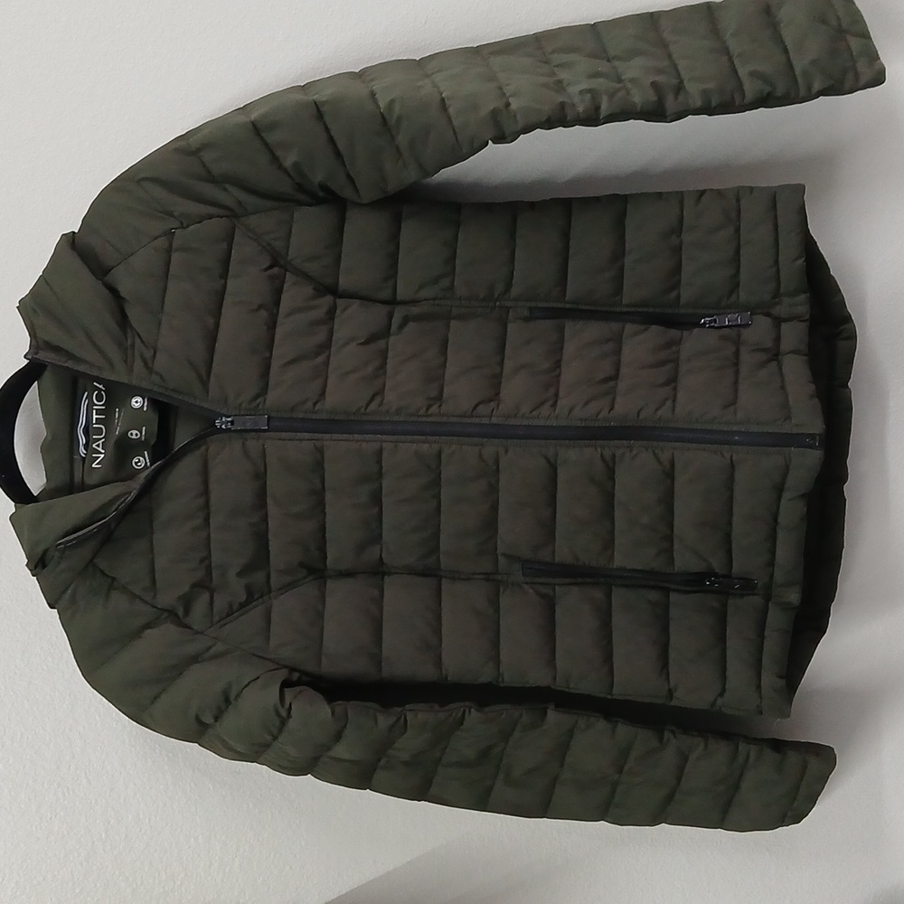 Nautica puffer coat with fur hood. Sz S.